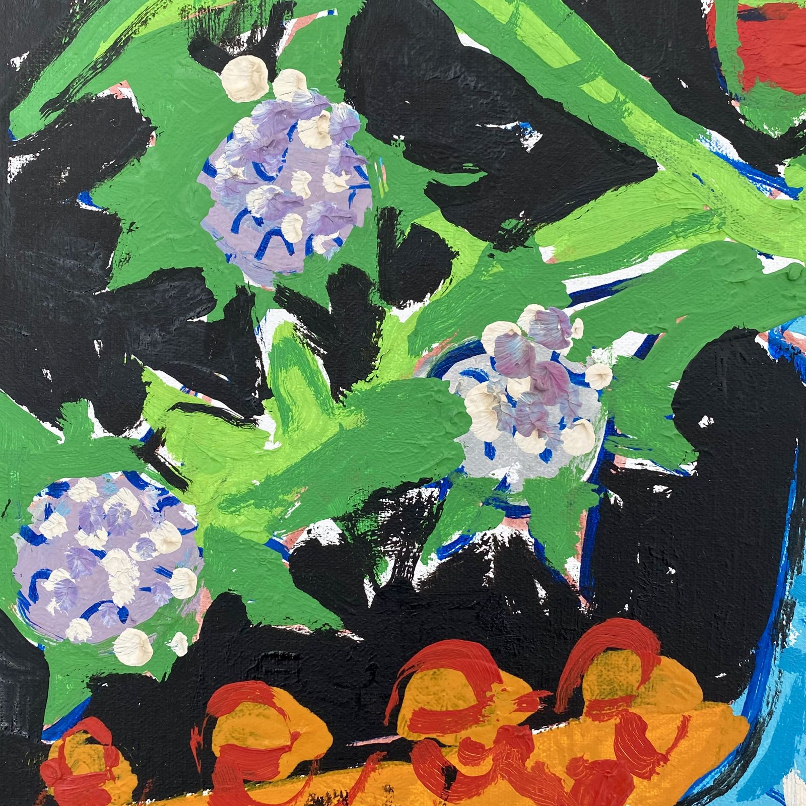 Swedish Mid Century Still Life With Flowers Painting By Uno Vallman photo vintage