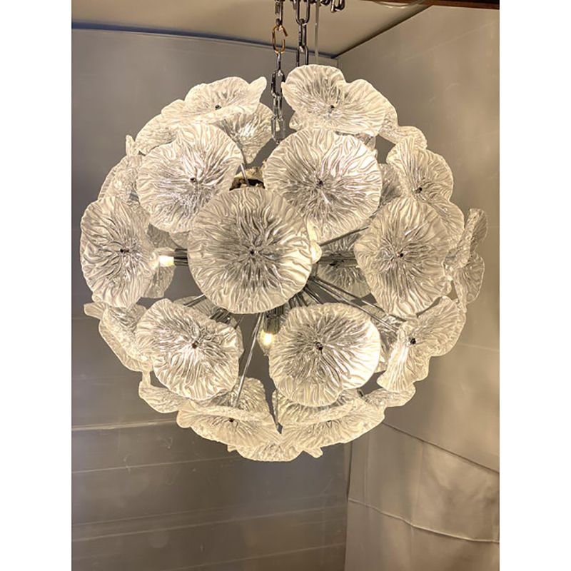 Italian Floral Murano Glass Sputnik Chandelier By Simoeng photo vintage