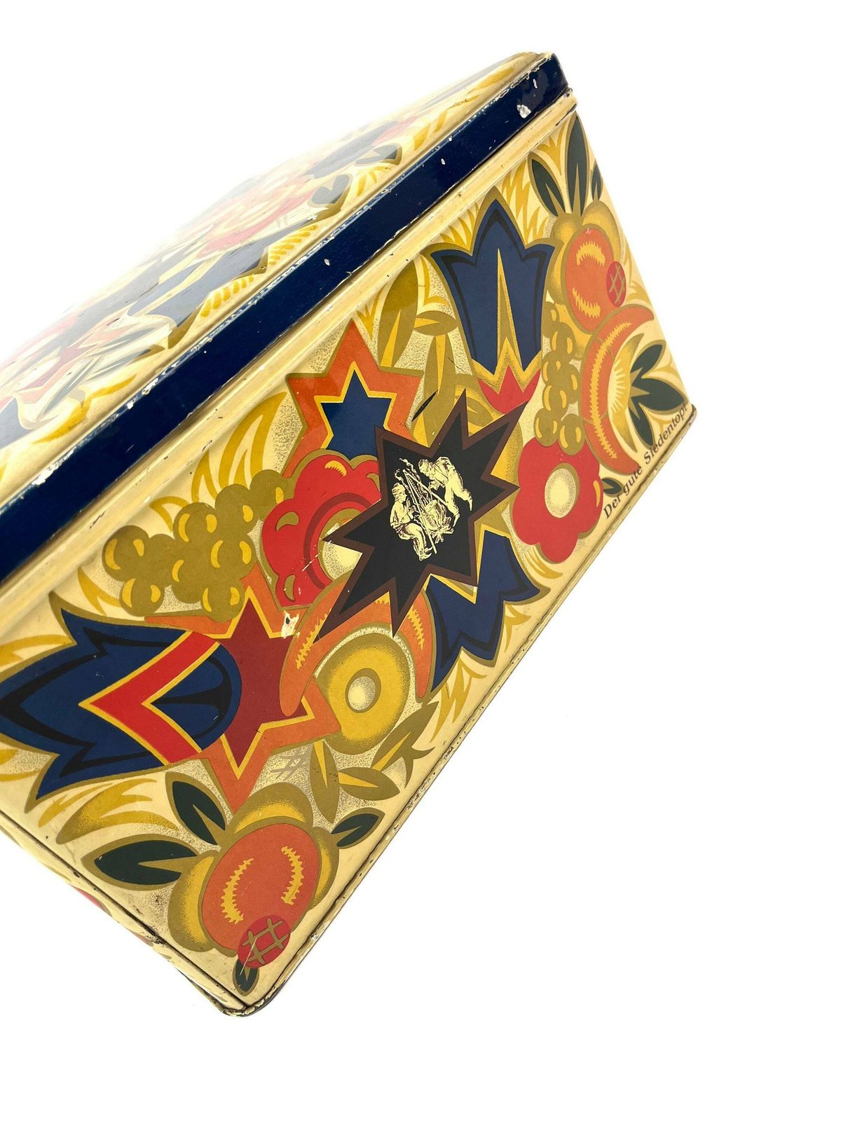 Rare Large Art Deco Bauhaus Avantgarde Decorative Tin Box Germany 1930 photo for sale