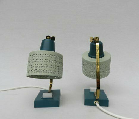 Extraordinary Mid Century Bedside Table Lamps In Brass, 1960s, Set Of 2 photo Lighting