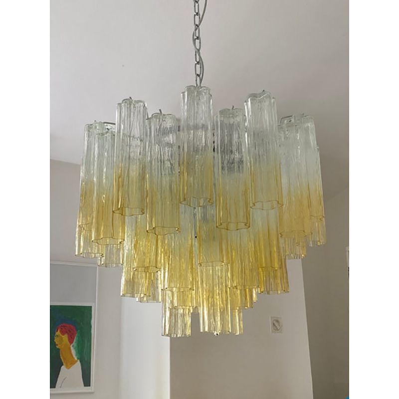 Contemporary Sputnik "Tronchi" Vanished Amber Chandelier In Venini Style photo Lighting