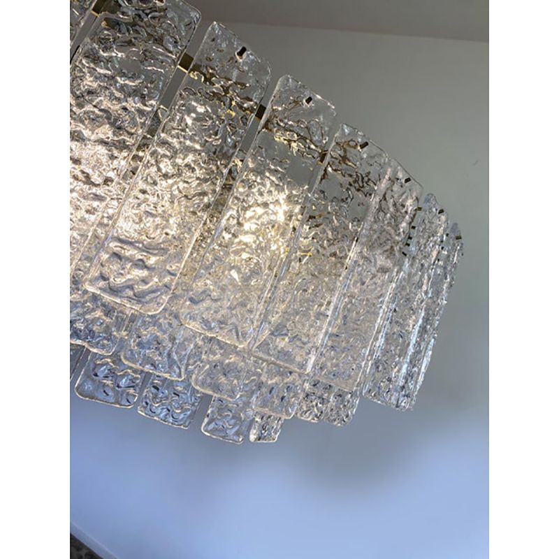 Oval Hammered Strip "Listelli" Chandelier By Simoeng In Mid Century Modern Style photo buy