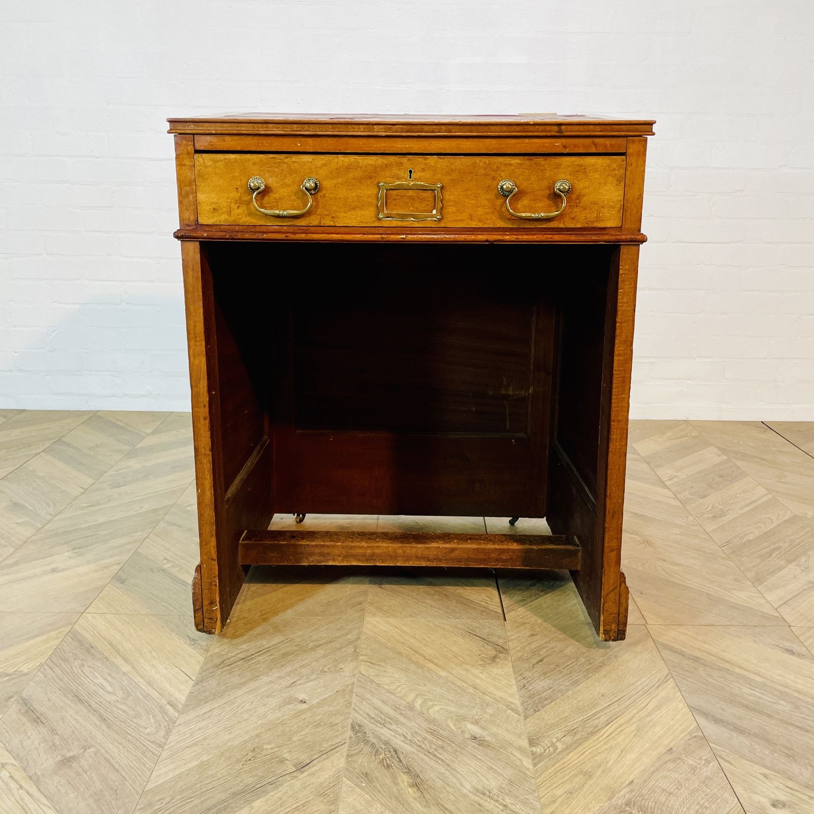 Furniture Antique English Oak Davenport Desk On Castors, Circa 1900s photo