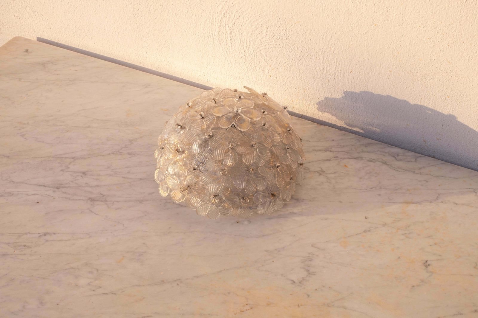 photo vinterior Murano Ceiling Light Gold And Traspare Flower By Seguso For Venini, Italy, 1960s
