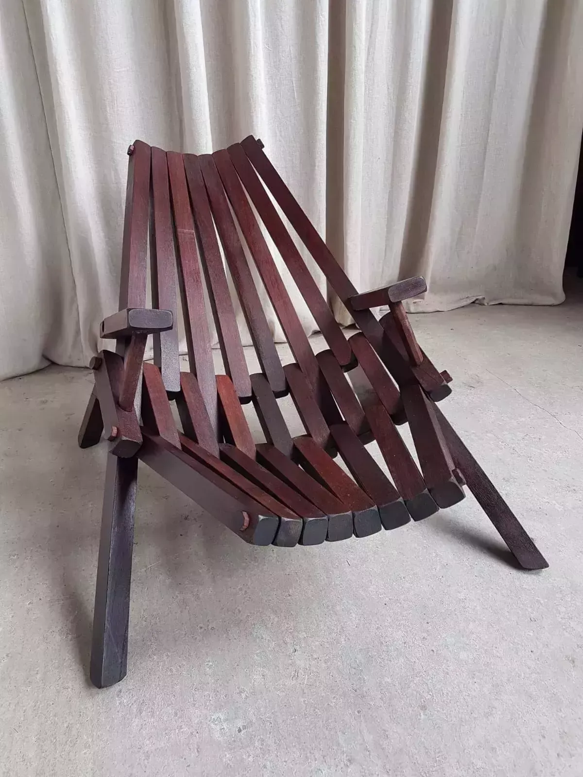 Vtg Mid Century Solid Mahogany Danish Scandi Lounger Chair Retro Modernist R529 photo vintage