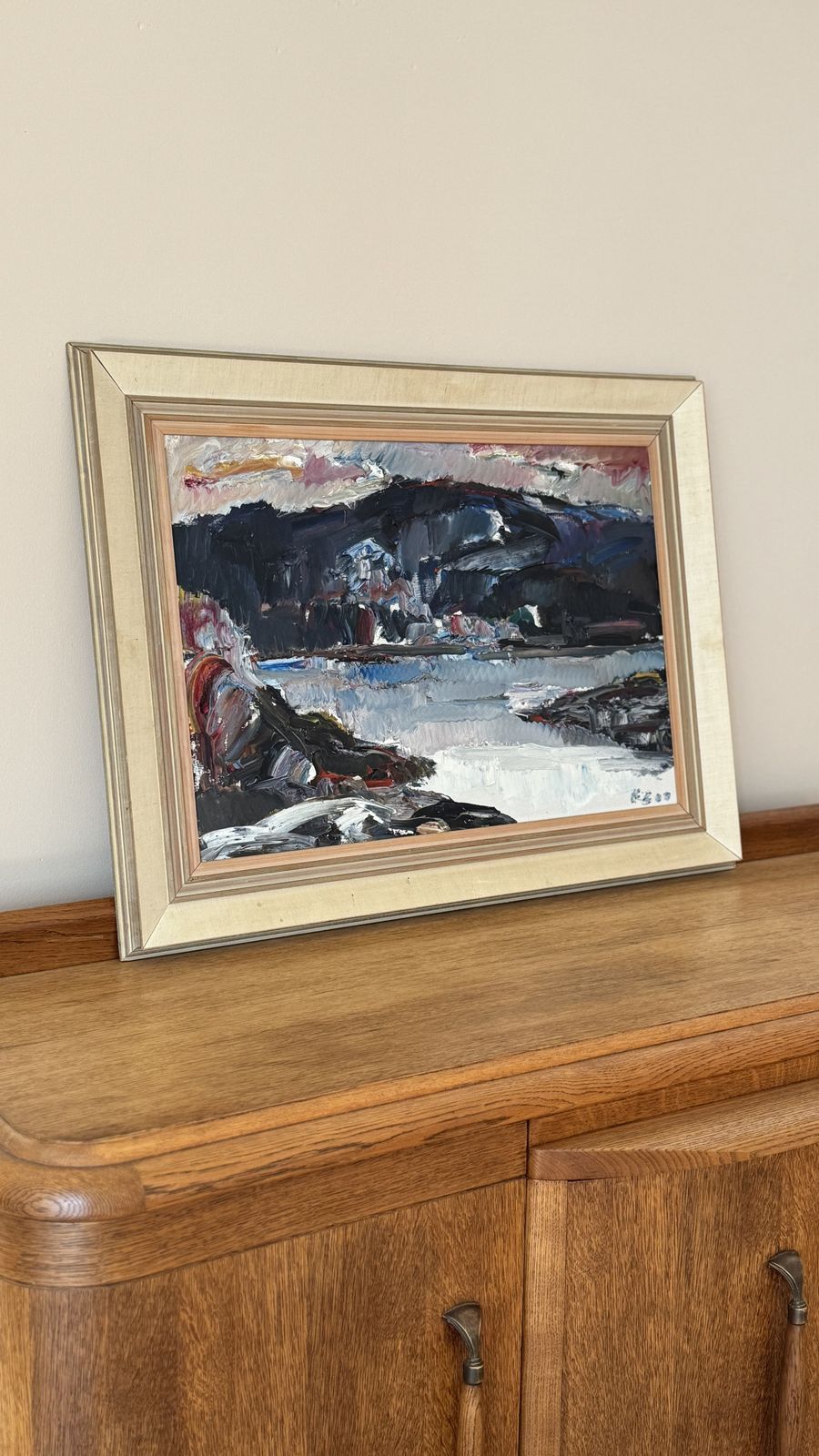 Swedish Abstract Landscape, Oil On Canvas