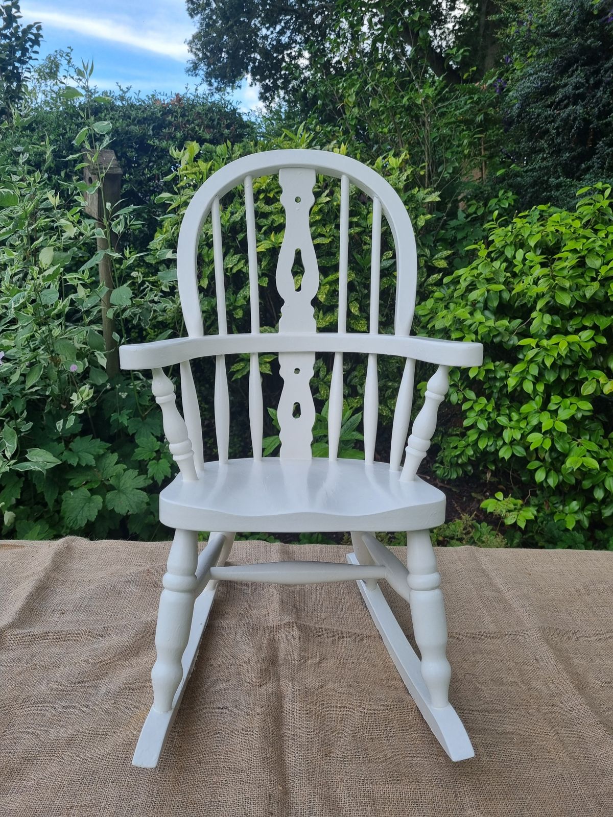 Charming Vintage Cream Rocking Chair For Children photo vintage
