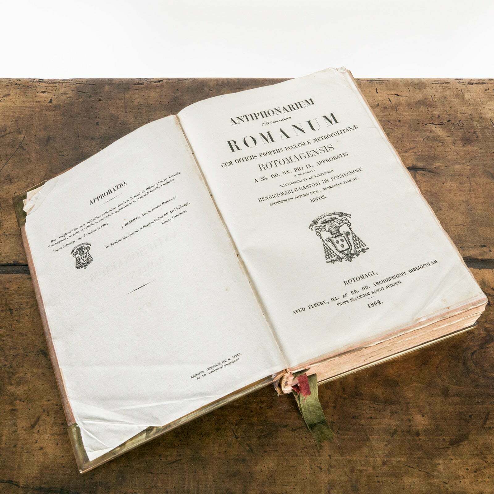 Antique Roman Sing Book "Antiphonaire" photo furniture