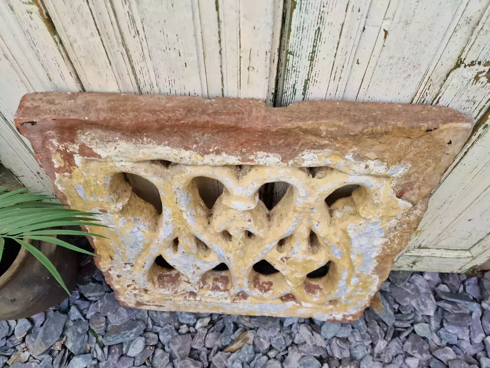 Antique Indian Hand Carved Stone Jhali Ventilation Window Home Garden Decor photo 295.0