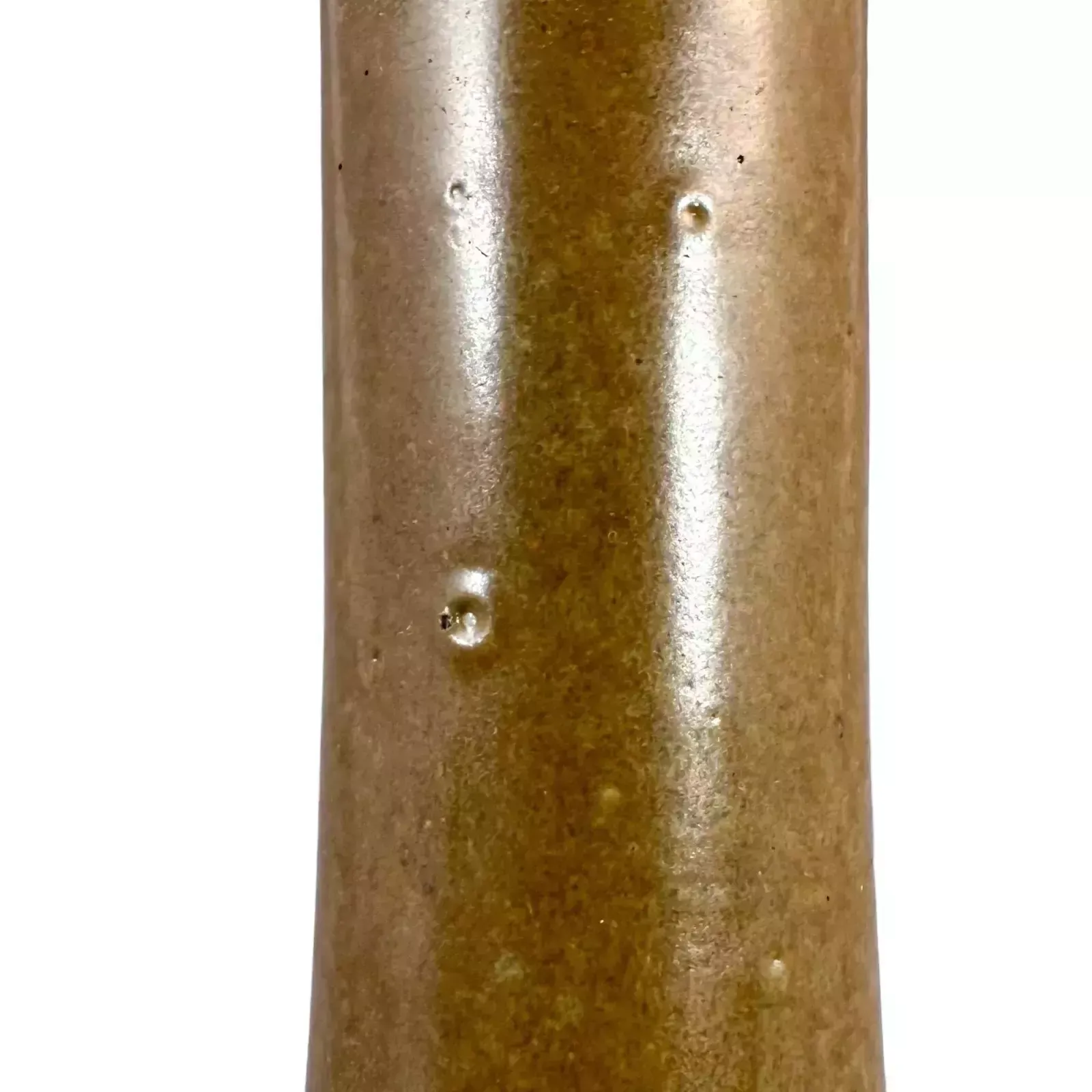 600.0 Antique Chinese 19th Century Brown Tea Dust Glaze Vase, Long Neck, Bulbous Belly photo