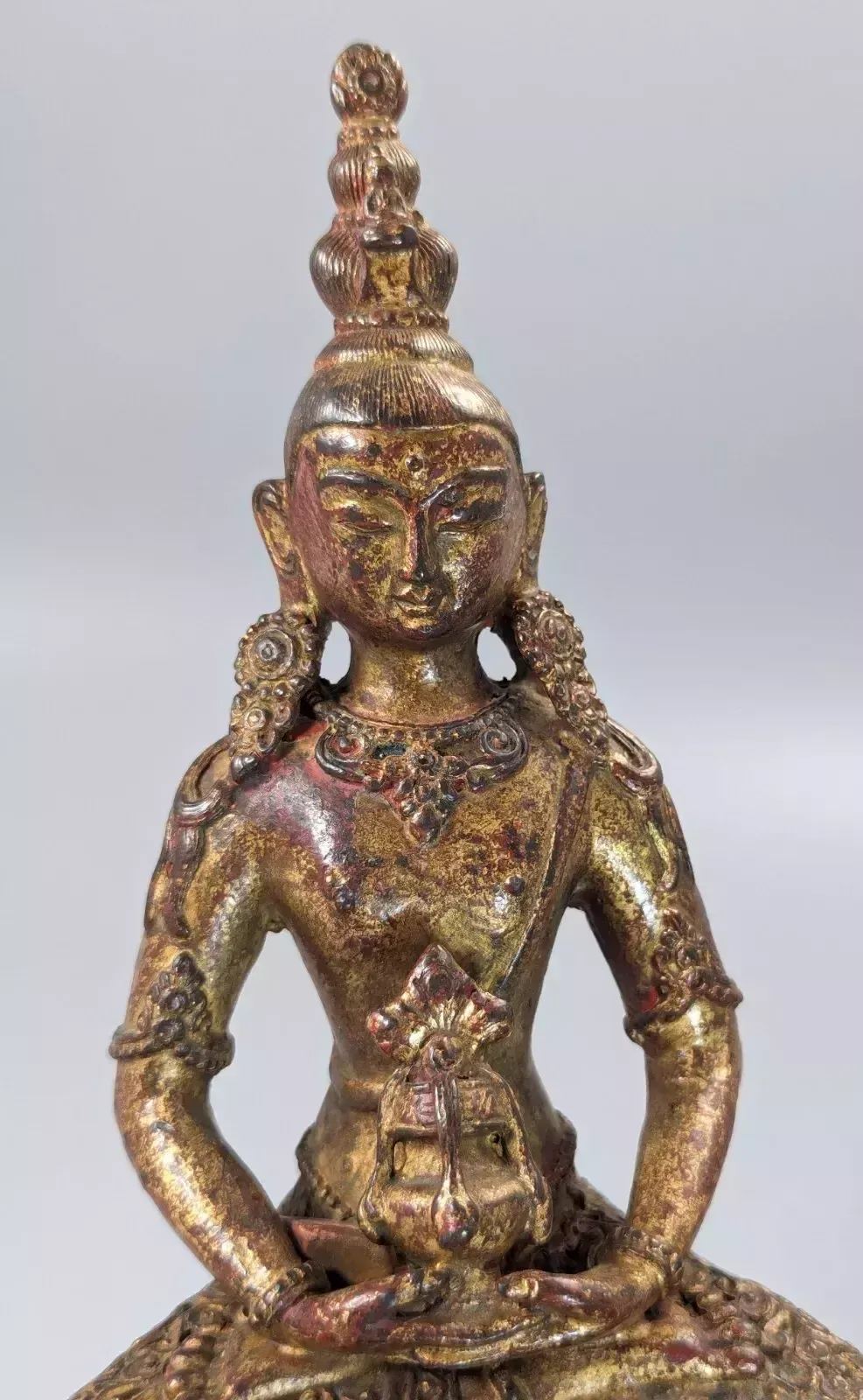 photo furniture A Gilt Bronze, Lacquered Figure Of Amitayus,Tibet, 18 Th.Century