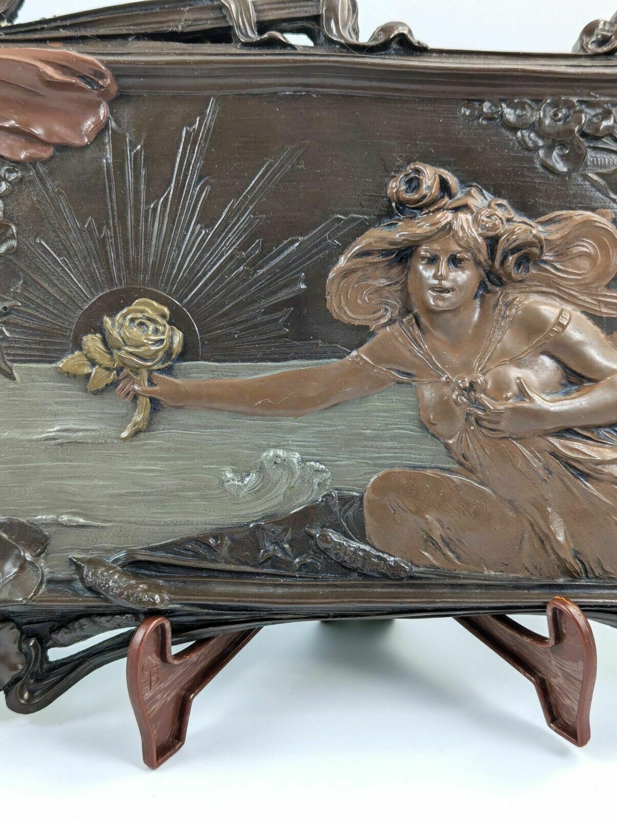 Art Nouveau Terracotta Wall Relief, 19th Century,France photo furniture