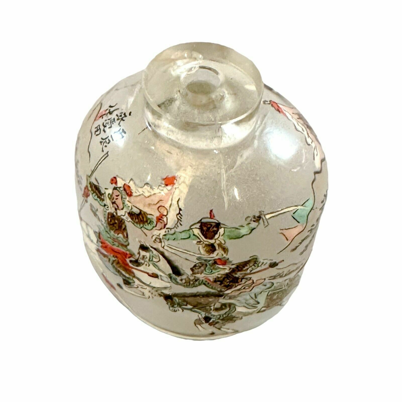 photo buy Chinese Qing Dynasty Yong Shoutian Glass Snuff Bottle; Romance Of Three Kingdoms