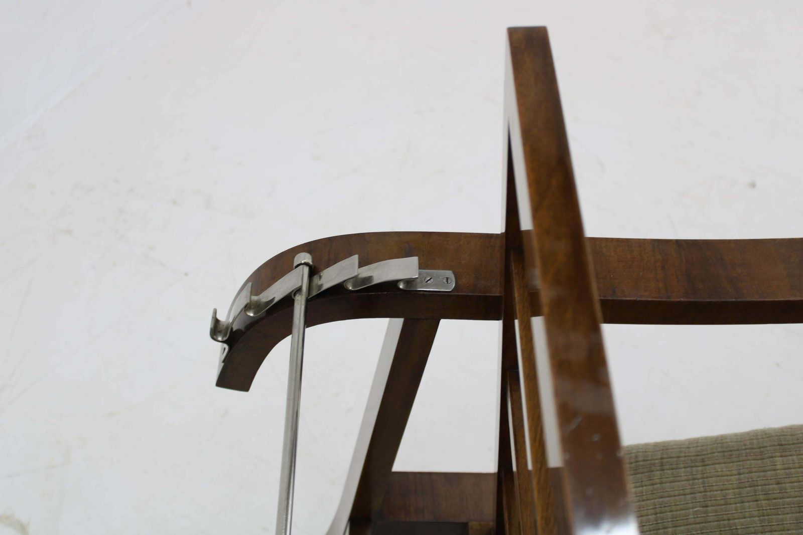 photo for sale 1930s Pair Of Art Deco Armchairs In Walnut Finish, Czechoslovakia