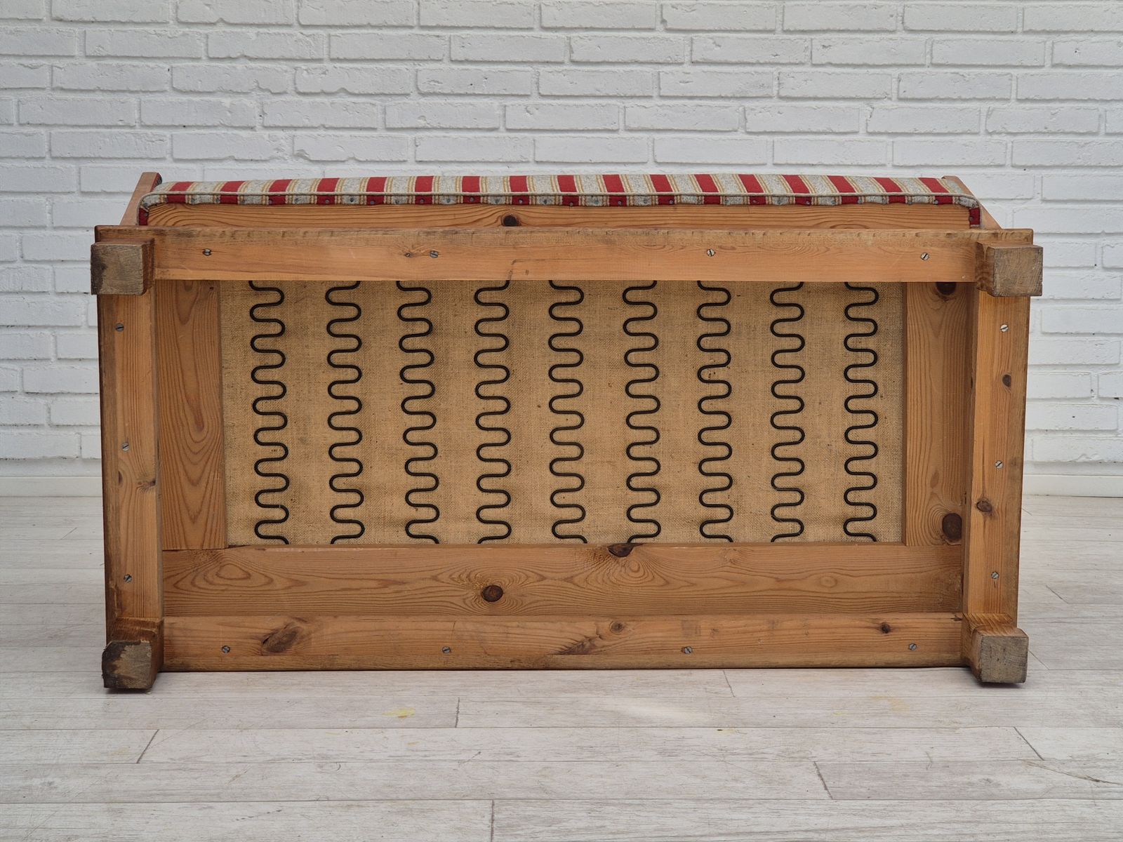 Furniture 1960s, Danish 2 Seater Sofa, Furniture Wool, Oak Wood, Orginal Condition. photo
