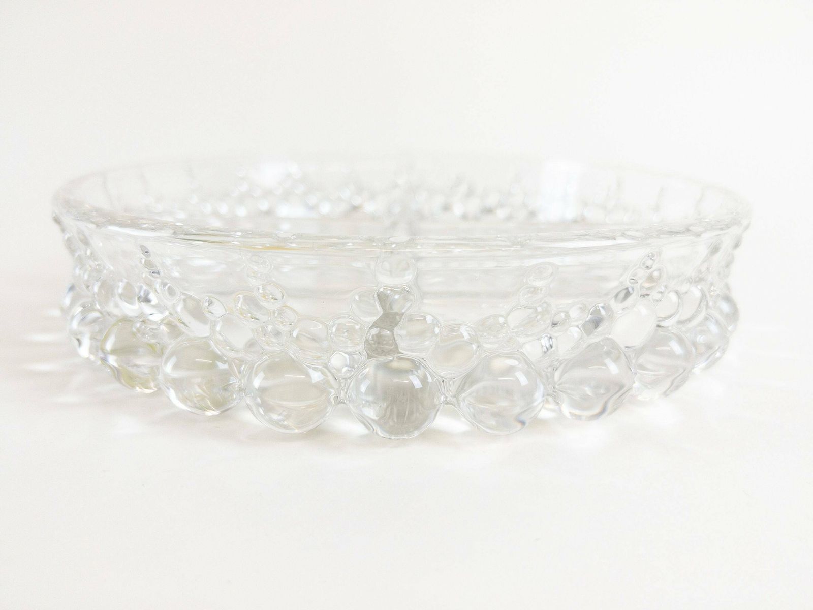 photo furniture Retro 1960s Walther Crystal Glass Appetiser Plate   Glass Bubble Serving Platter   Made In West Germany