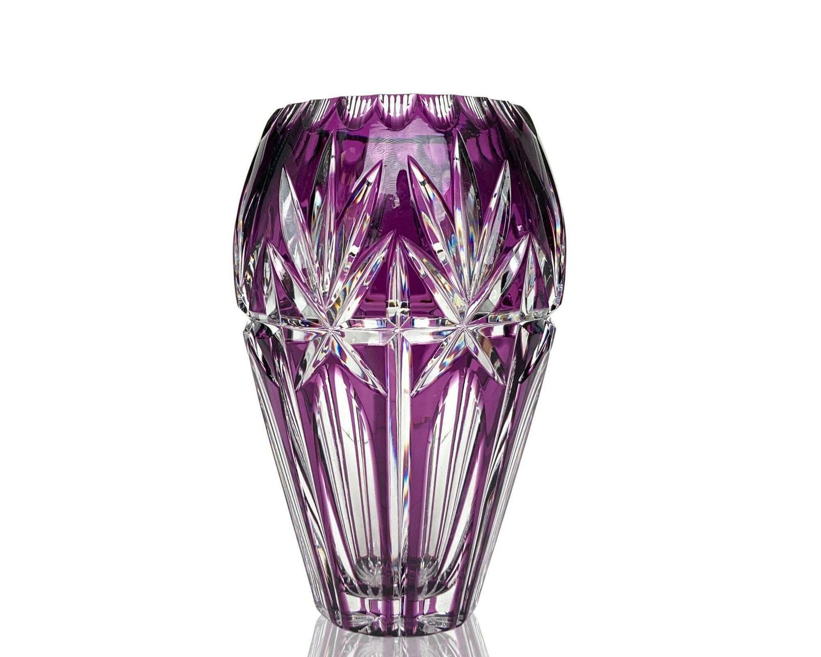Crystal Purple Vase | Flower Holder | Color Overlay Lilac, Lavender | 1pcs
