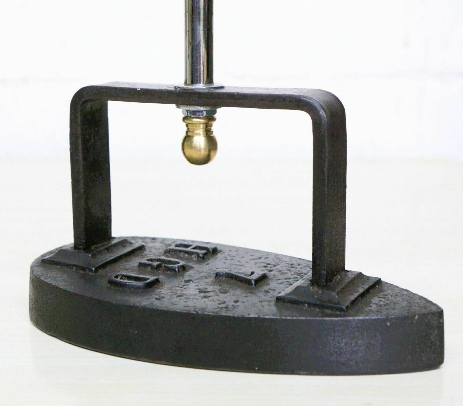 Antique Cast Iron Door Stop Converted French Flat Iron Doorstop Unique photo vintage