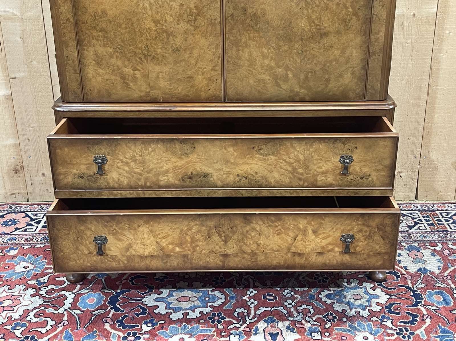 English Walnut Burr Cabinet, Work From The 1950s photo for sale