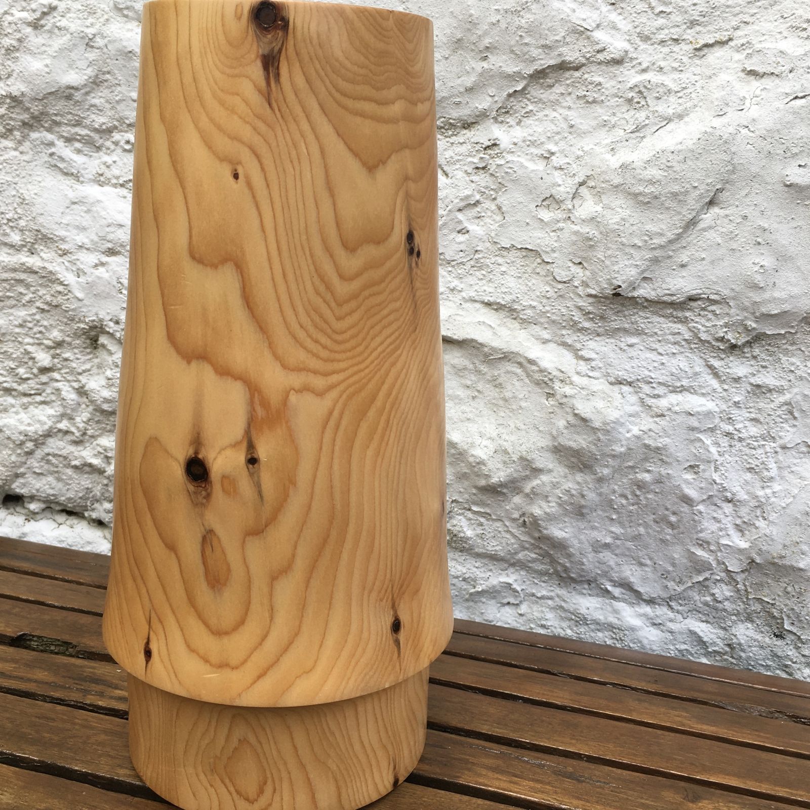 Handmade Heavy Large Wooden Vase Artisan Minimalist 2kg 11.25in photo Home Decor