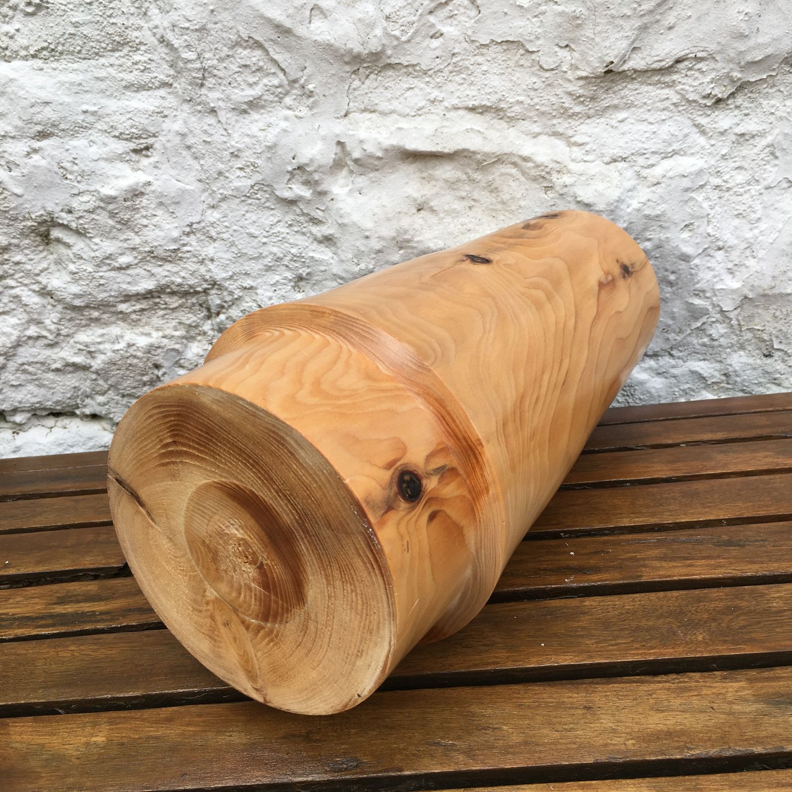 photo for sale Handmade Heavy Large Wooden Vase Artisan Minimalist 2kg 11.25in