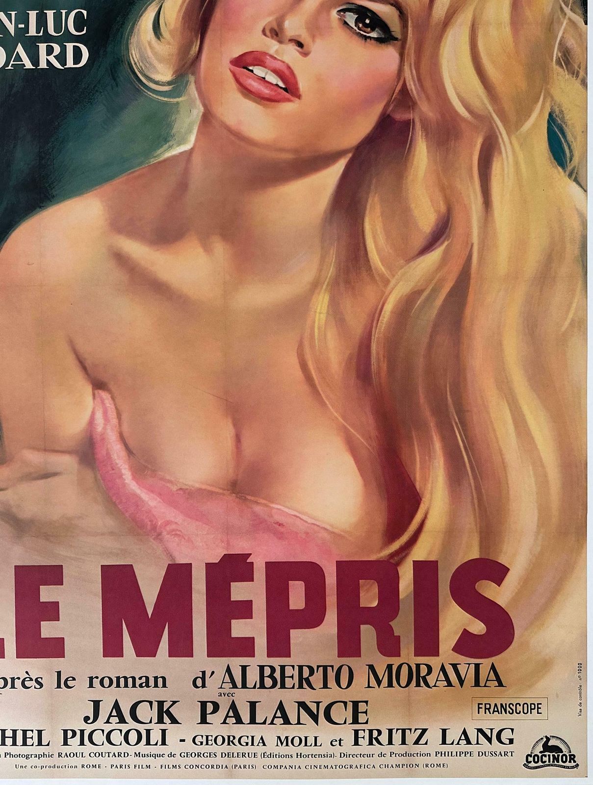 Le Mepris 1963 French Grande Film Poster, Georges Allard photo vinterior