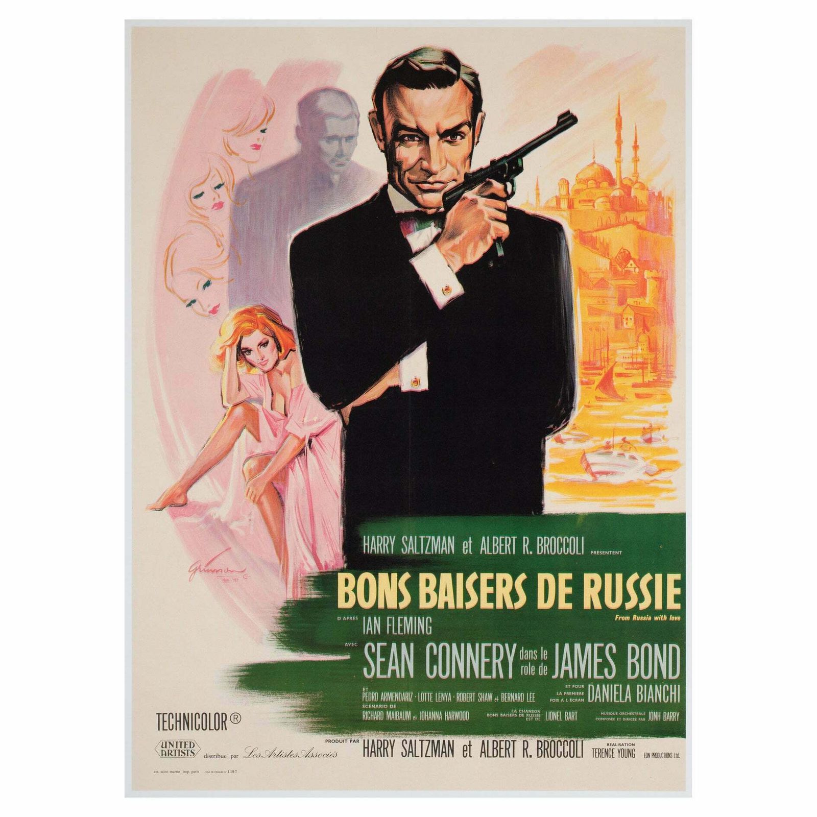 From Russia With Love 1964 1st Print French Moyenne Film Poster, Boris Grinsson