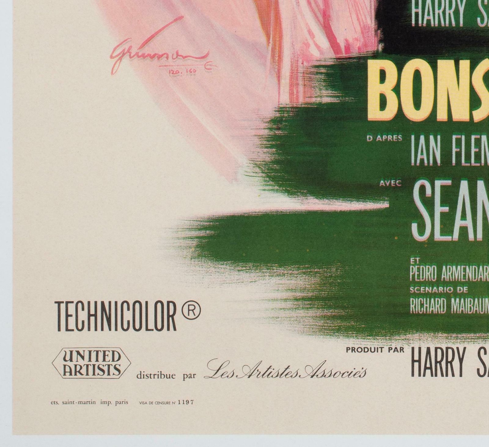 From Russia With Love 1964 1st Print French Moyenne Film Poster, Boris Grinsson photo buy