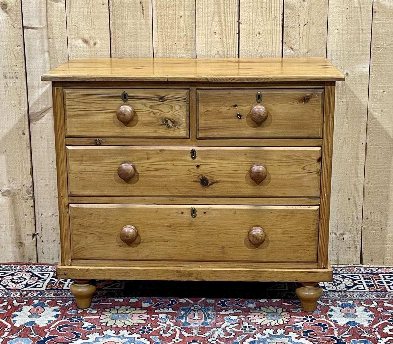 English Chest Of Drawers In Fir From The End Of The 19th Century photo for sale