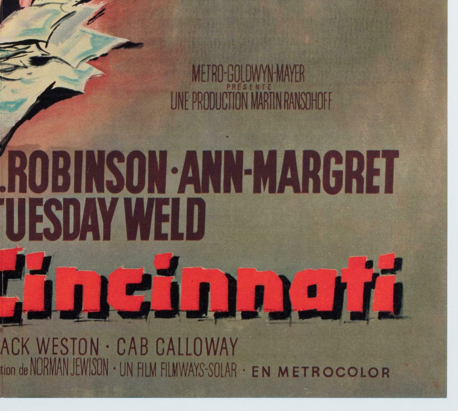 The Cincinnati Kid 1966 French Moyenne Film Movie Poster, Georges Allard photo vintage