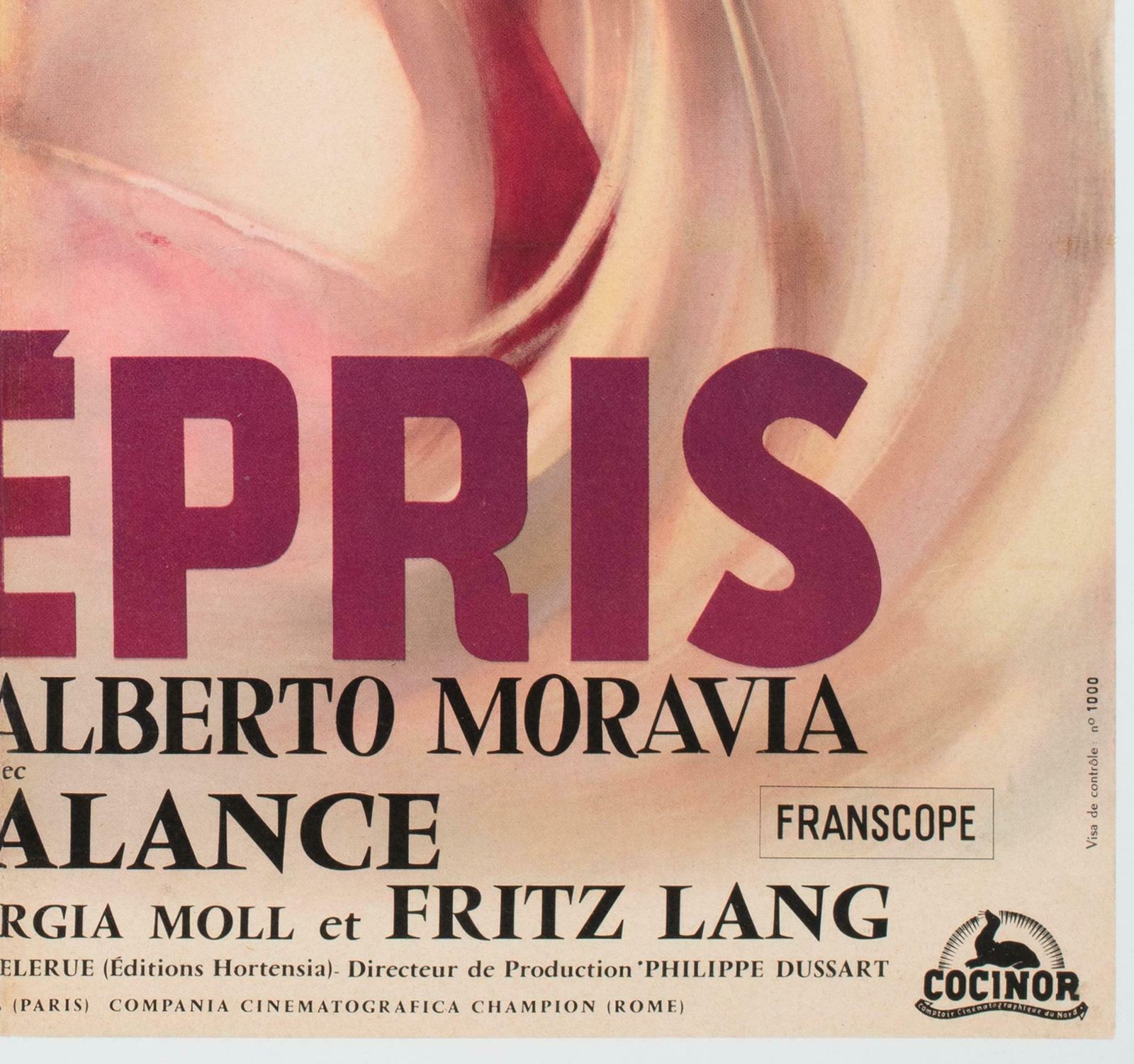 Le Mepris 1963 French Moyenne Film Poster, Georges Allard photo vintage