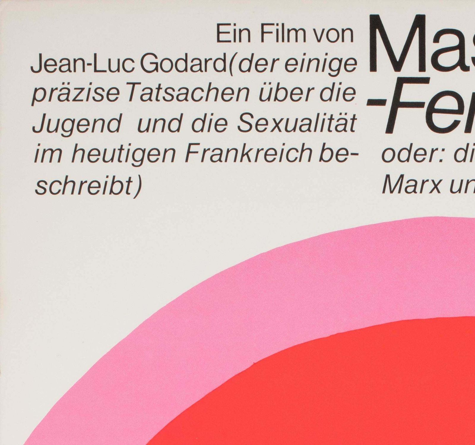 Masculin Feminin 1966 German A1 Film Poster, Hans Hillmann photo for sale
