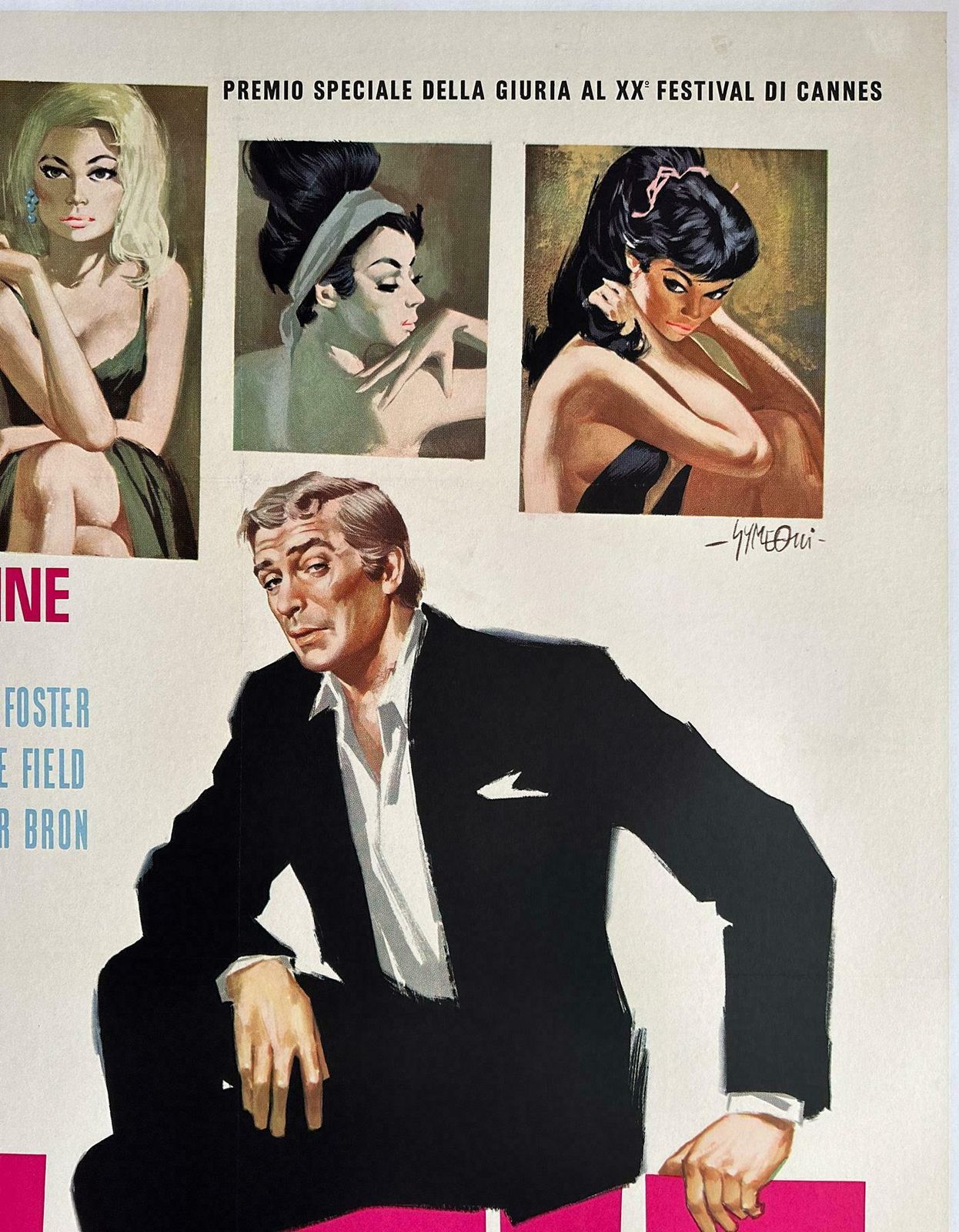 Alfie 1966 Italian 2 Foglio Film Poster, Sandro Symeoni photo Art