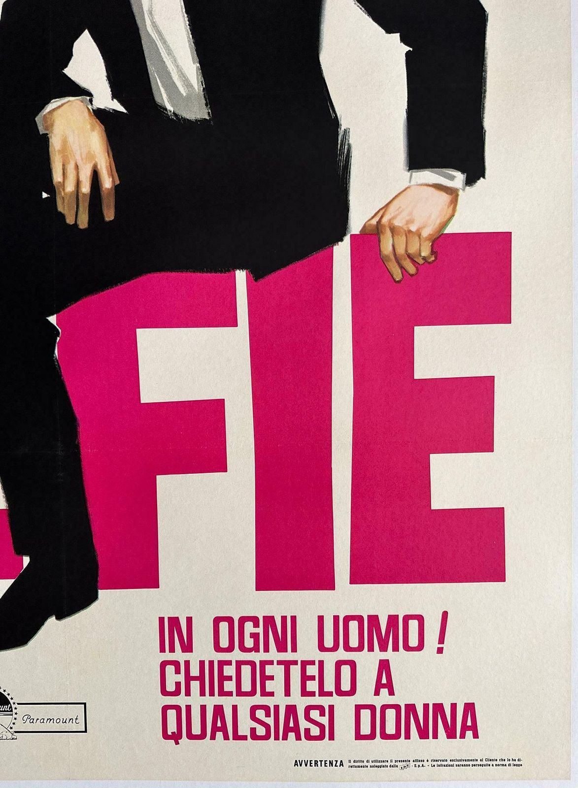 Alfie 1966 Italian 2 Foglio Film Poster, Sandro Symeoni photo vinterior