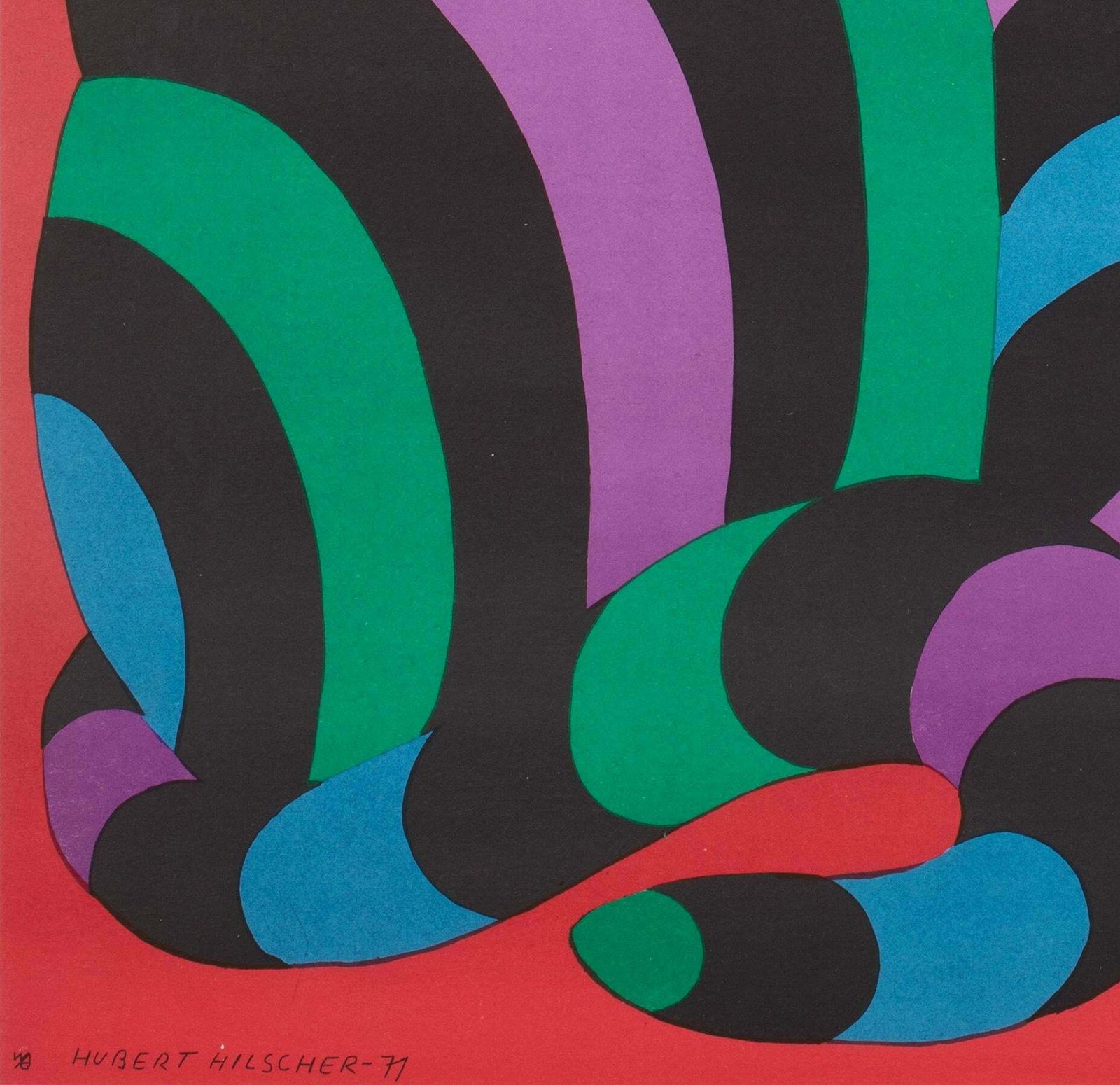 Cyrk Large Stripy Cat Tiger 1971 Polish Circus Poster, Hubert Hilscher photo buy