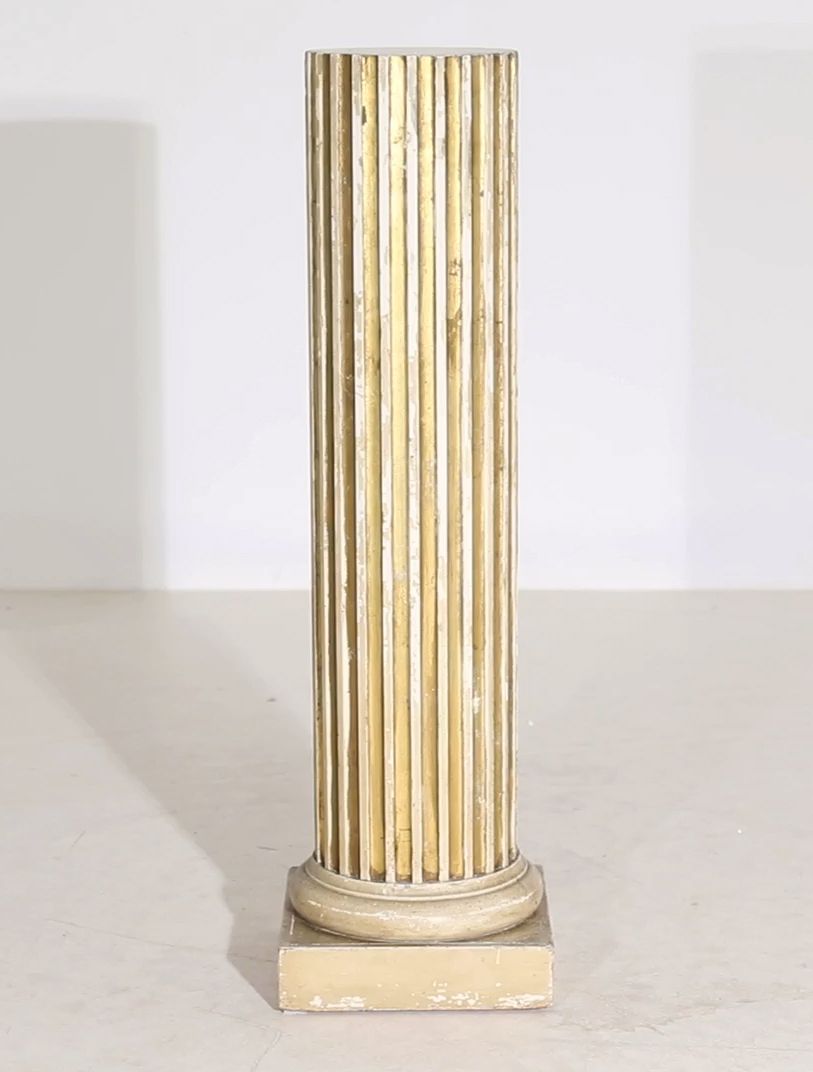 Early 20th Century Scandinavian Gilt Pedestal Column photo vintage