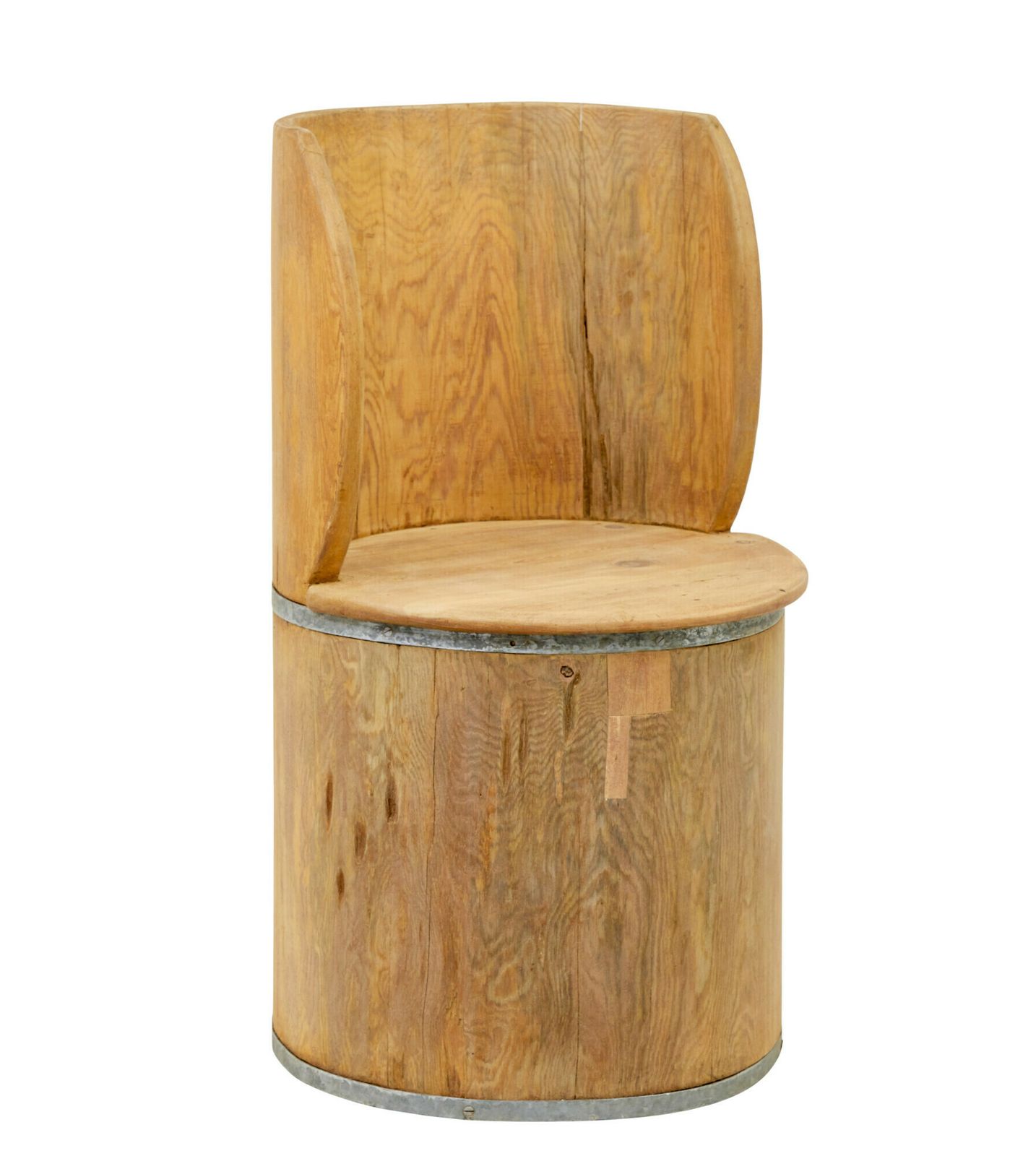 Mid Century Pine Trunk Hall Seat
