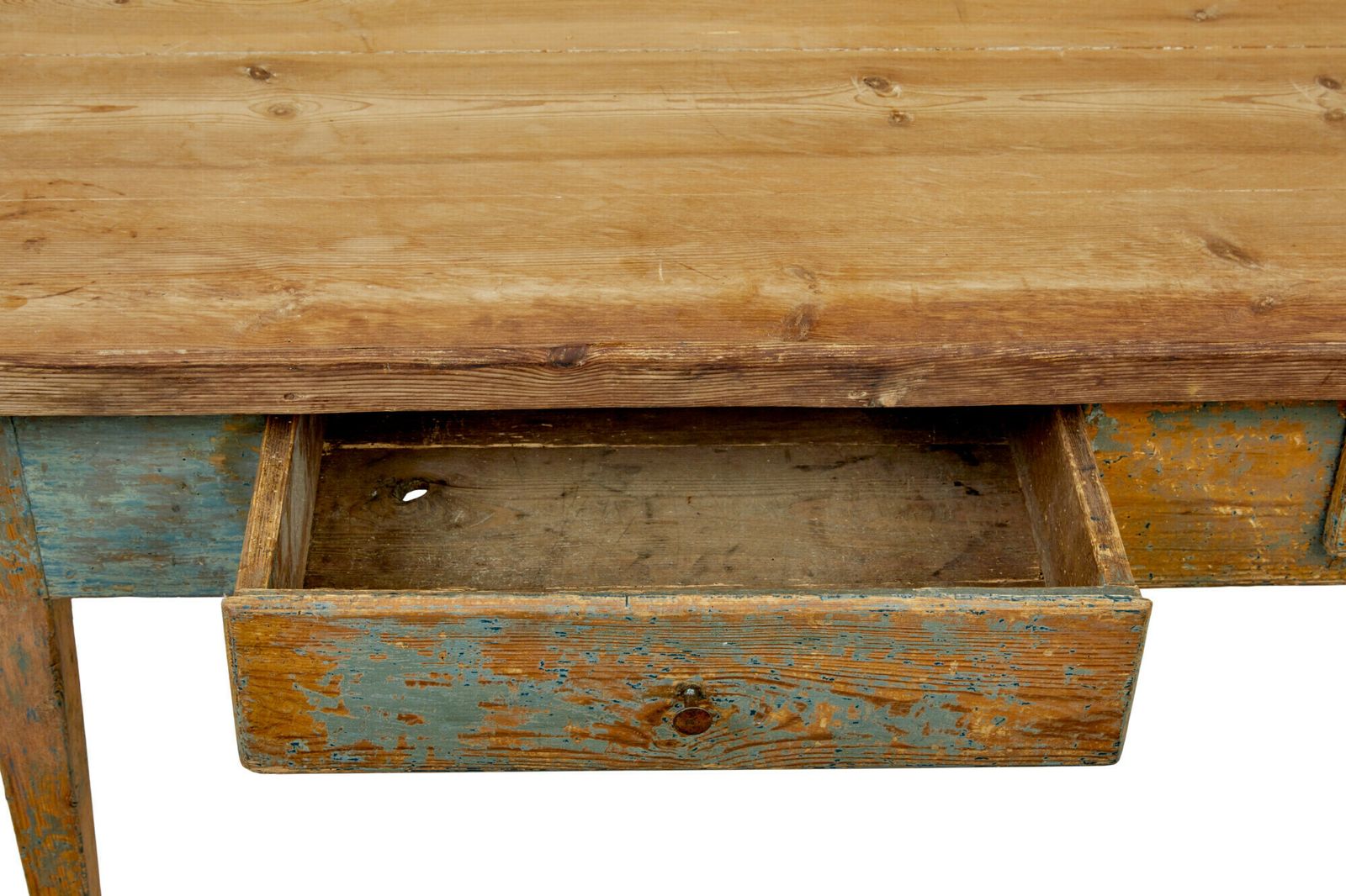 Mid 19th Century Original Paint Swedish Pine Bakers Table photo furniture
