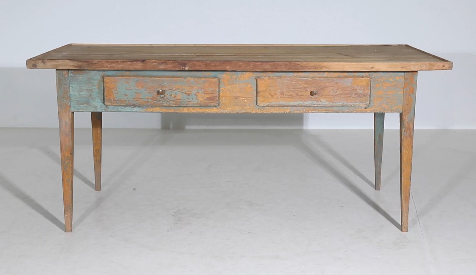 photo for sale Mid 19th Century Original Paint Swedish Pine Bakers Table