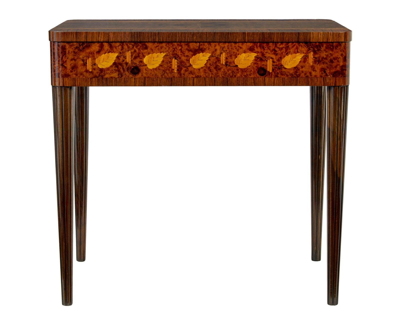 photo for sale Mid Century Walnut And Birch Inlaid Metamorphic Work Table