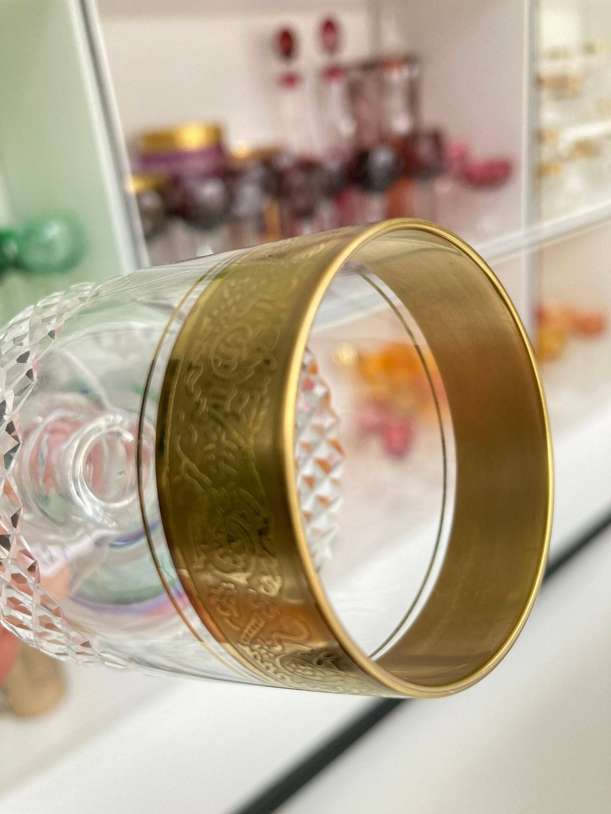 Kristallen Cognacglazen | 6 Stuks | Diamantgeslepen Met 24k Gouden Rand | Van Theresienthal photo 201.0