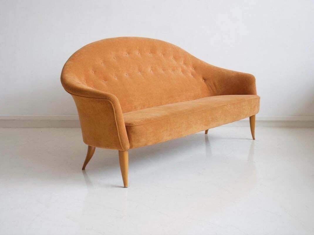 Paradise Sofa With Orange Fabric Upholstery By Kerstin Hörlin Holmqvist photo vintage