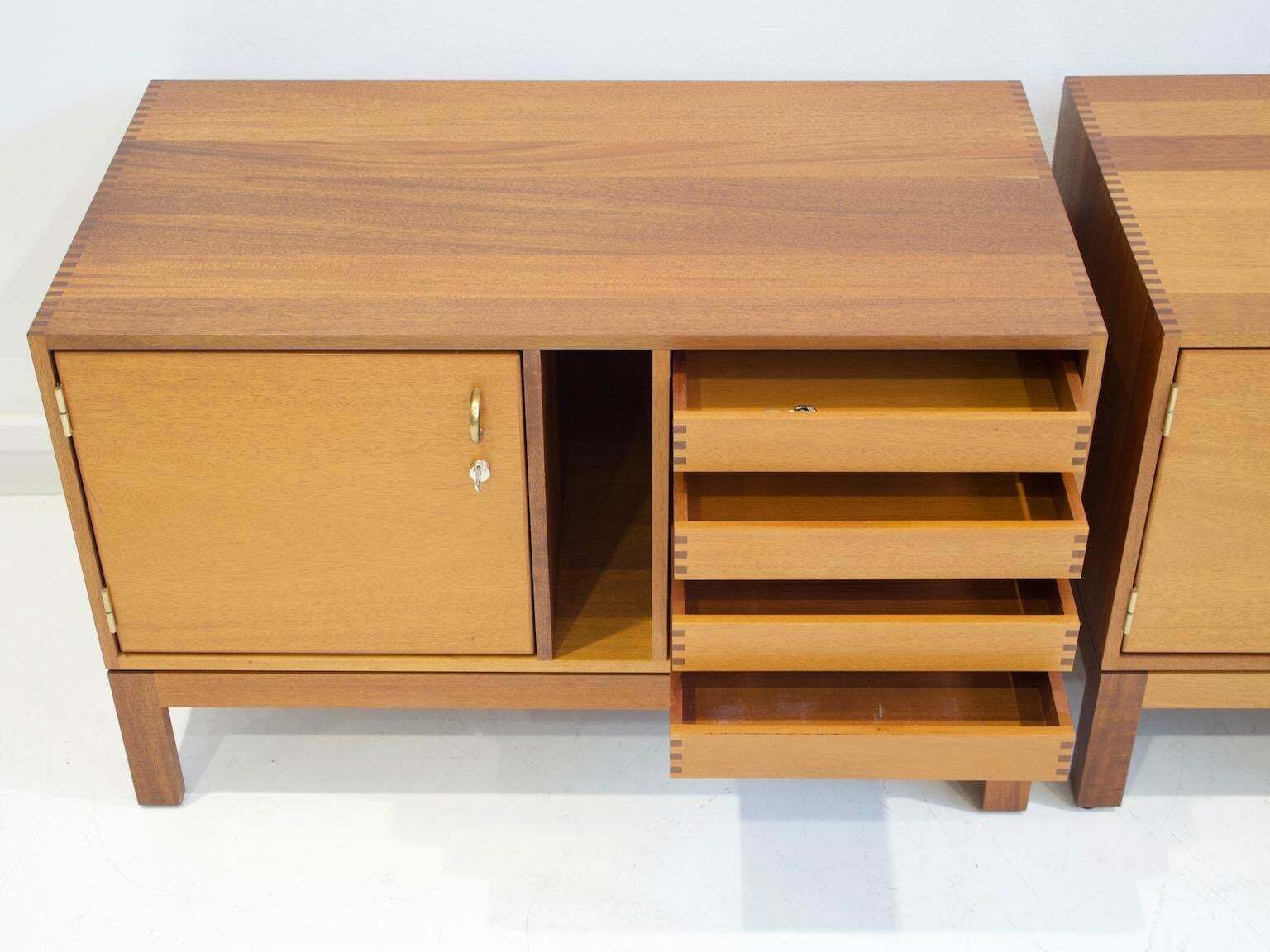 photo furniture Pair Of Mid Century Modern Wooden Credenzas By Christian Hvidt