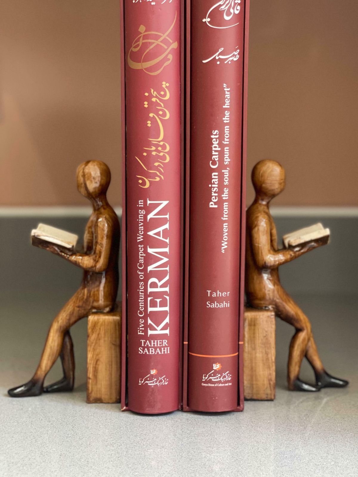 Carving Wooden Sculptures Book End Set Of 2 Decorative Figurine Of Book Holders photo 360.0