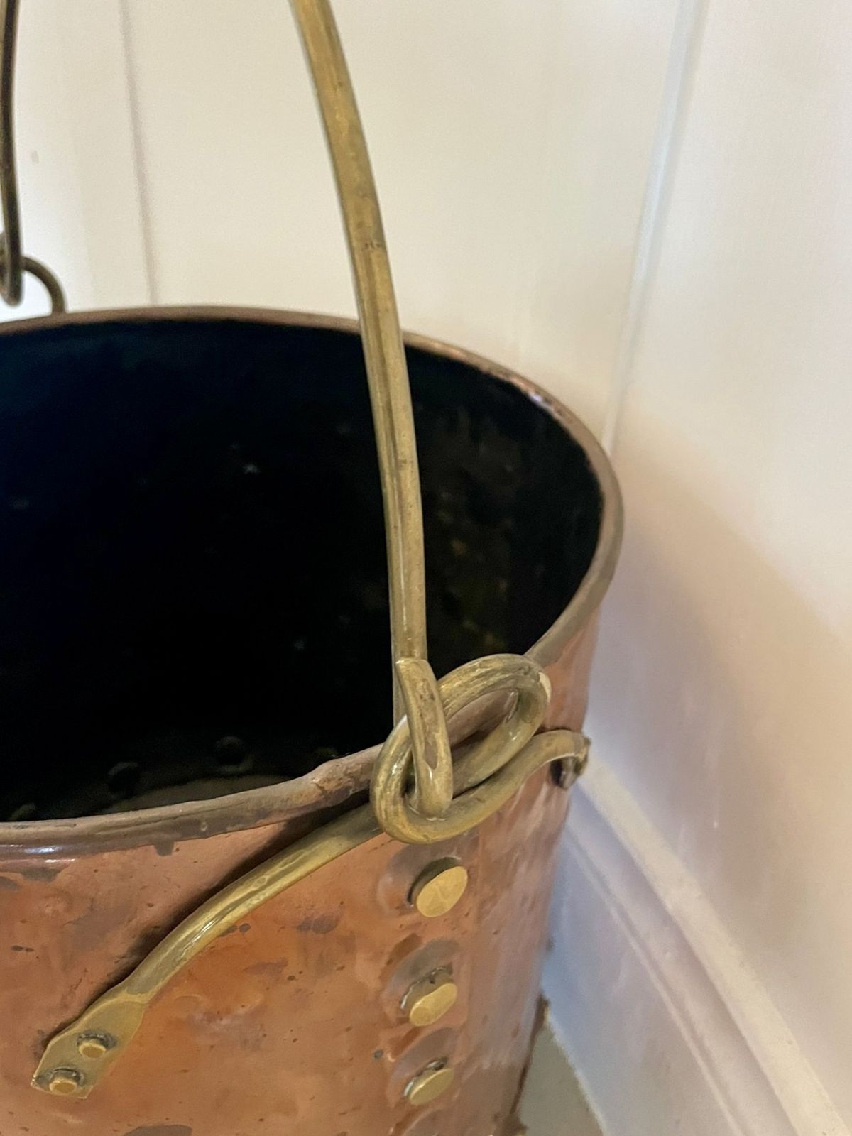 Antique 19th Century Quality Brass And Copper Coal Bucket photo furniture