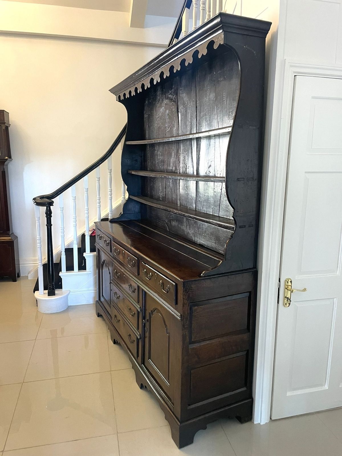 14495.0 Antique 18th Century Outstanding Quality Oak Welsh Dresser And Original Plate Rack photo