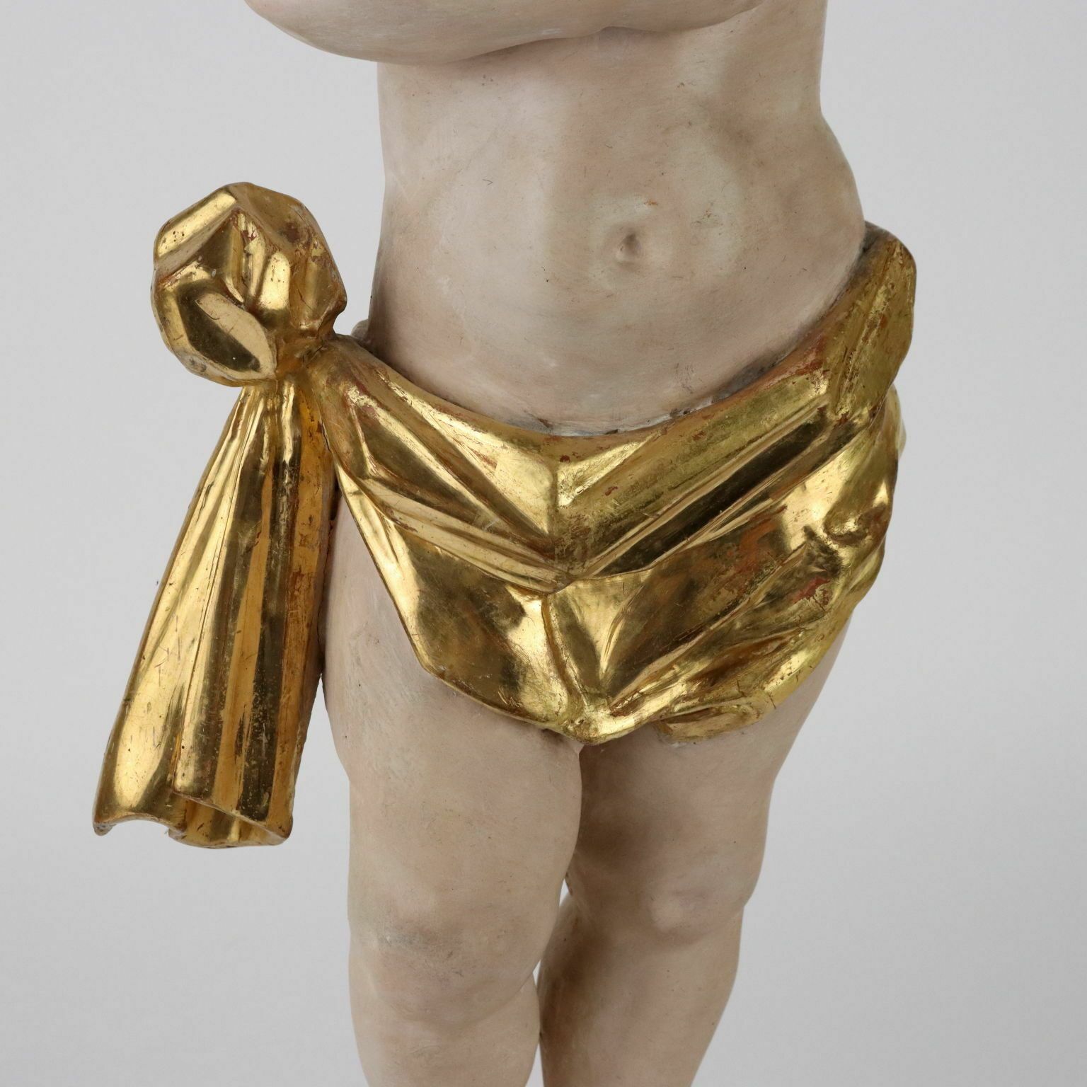 Antique Sculpture Putto Carved And Gilded Wood Italy XIX Century photo buy