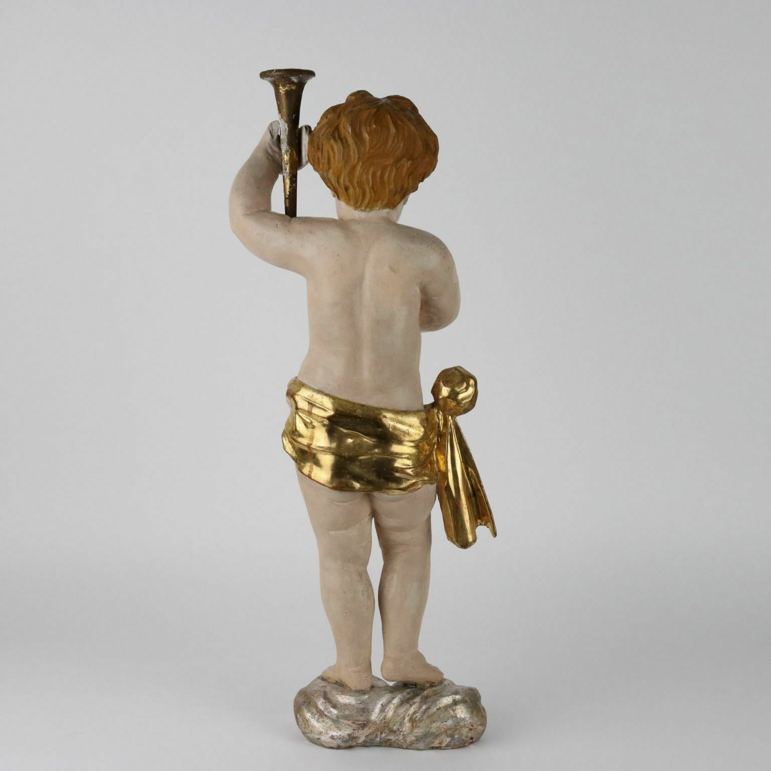 photo furniture Antique Sculpture Putto Carved And Gilded Wood Italy XIX Century