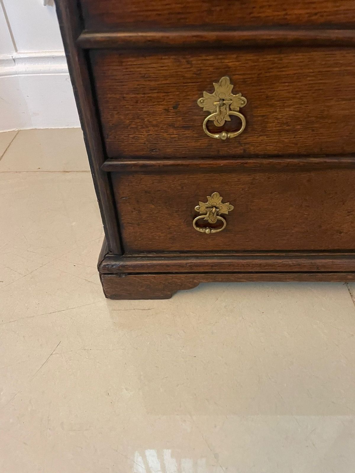 Antique Early 18th Century Quality Oak Box Chest photo for sale