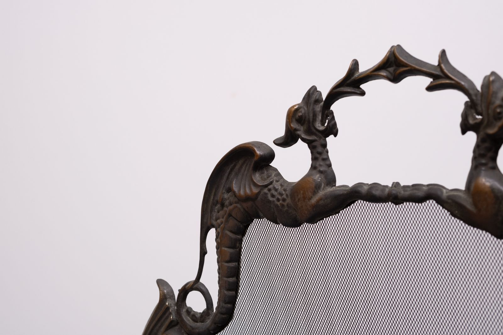 Antique Bronze Firescreen 1880s England photo Home Fixtures